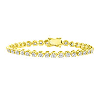 Thumbnail for LADIES BRACELET 3 CT ROUND DIAMOND 10K YELLOW GOLD