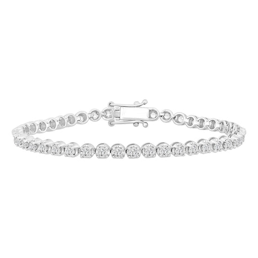 LADIES BRACELET 2 CT ROUND DIAMOND 10K WHITE GOLD