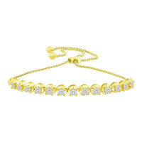 Thumbnail for LADIES BRACELET 1/4 CT ROUND DIAMOND SS SILVER YELLOW PLATING