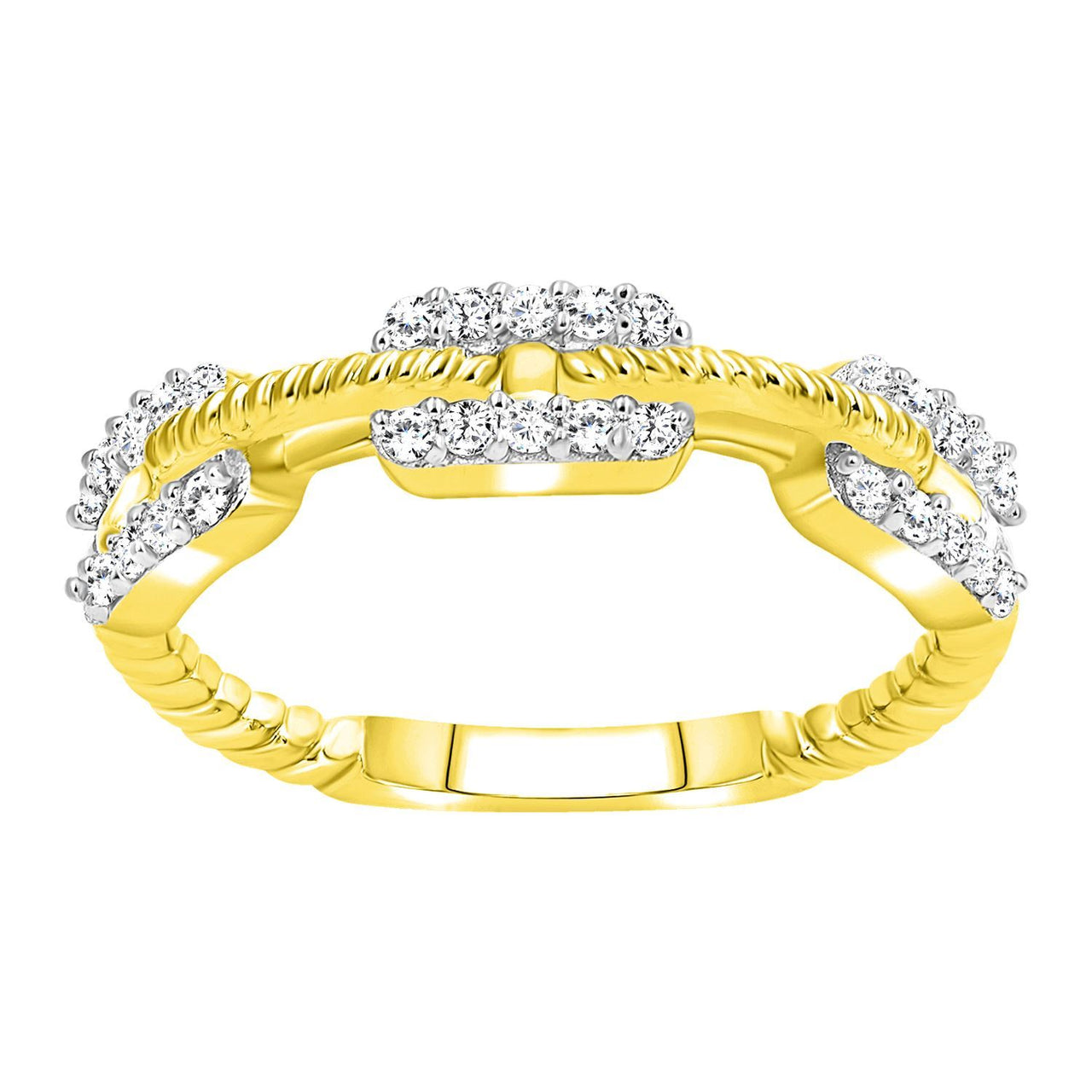LADIES BAND 1/4 CT ROUND DIAMOND 10K YELLOW GOLD
