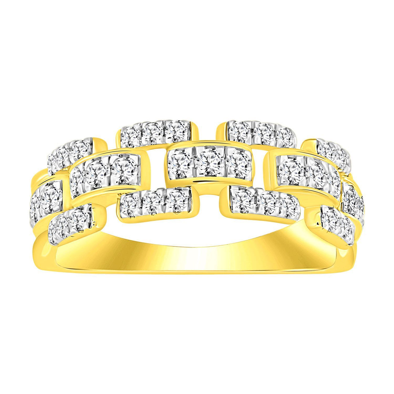 LADIES BAND 1/2 CT ROUND DIAMOND 10K YELLOW GOLD