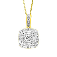 Thumbnail for LADIES PENDANT 1/2 CT ROUND/BAGUETTE DIAMOND 14K YELLOW GOLD