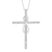 LADIES PENDANT 1/5 CT ROUND/BAGUETTE DIAMOND 10K WHITE GOLD