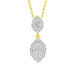 LADIES PENDANT 1/2 CT ROUND/BAGUETTE DIAMOND 14K YELLOW GOLD