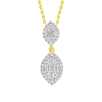 Thumbnail for LADIES PENDANT 1/2 CT ROUND/BAGUETTE DIAMOND 14K YELLOW GOLD