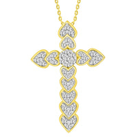 Thumbnail for MEN'S CROSS 1/2 CT ROUND DIAMOND 10K YELLOW GOLD