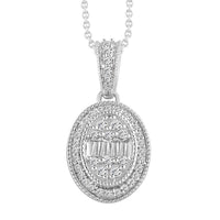 Thumbnail for LADIES PENDANT 1/4 CT ROUND/BAGUETTE DIAMOND 10K WHITE GOLD