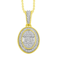 Thumbnail for LADIES PENDANT 1/4 CT ROUND/BAGUETTE DIAMOND 10K YELLOW GOLD