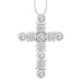 LADIES PENDANT 1 CT ROUND/BAGUETTE DIAMOND 14K WHITE GOLD