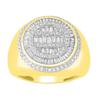 Thumbnail for MEN'S RING 1 1/2 CT ROUND/BAGUETTE DIAMOND 10K YELLOW GOLD