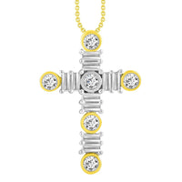 Thumbnail for LADIES PENDANT 1 CT ROUND/BAGUETTE DIAMOND 14K YELLOW GOLD