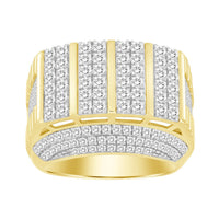 Thumbnail for MEN'S RING 2 CT ROUND DIAMOND 10K YELLOW GOLD