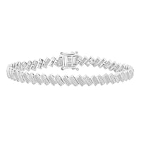Thumbnail for LADIES BRACELET 2 CT ROUND/BAGUETTE DIAMOND 10K WHITE GOLD