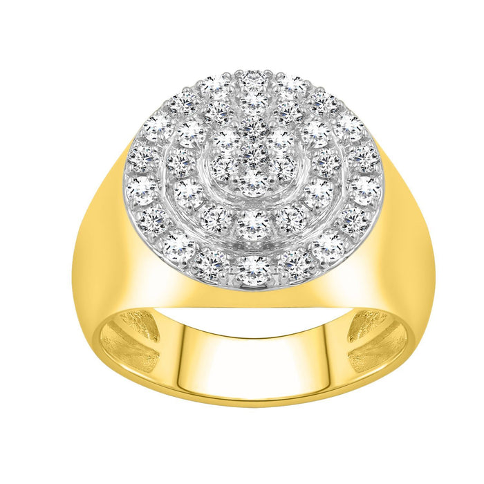 MEN'S RING 1 CT ROUND DIAMOND 10K YELLOW GOLD