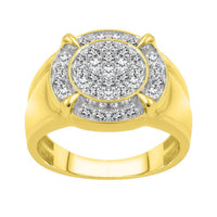 Thumbnail for MEN'S RING 1 CT ROUND DIAMOND 10K YELLOW GOLD