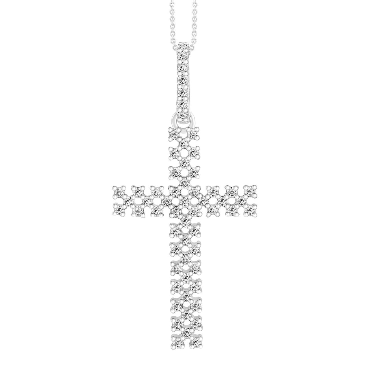 LADIES PENDANT 1/4 CT ROUND DIAMOND 10K WHITE GOLD
