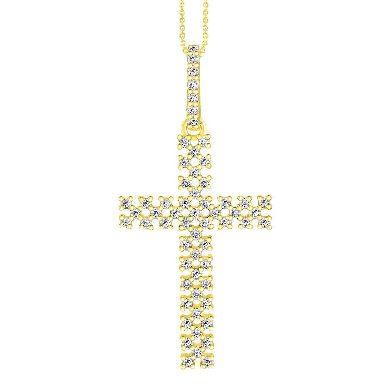 LADIES PENDANT 1/4 CT ROUND DIAMOND 10K YELLOW GOLD