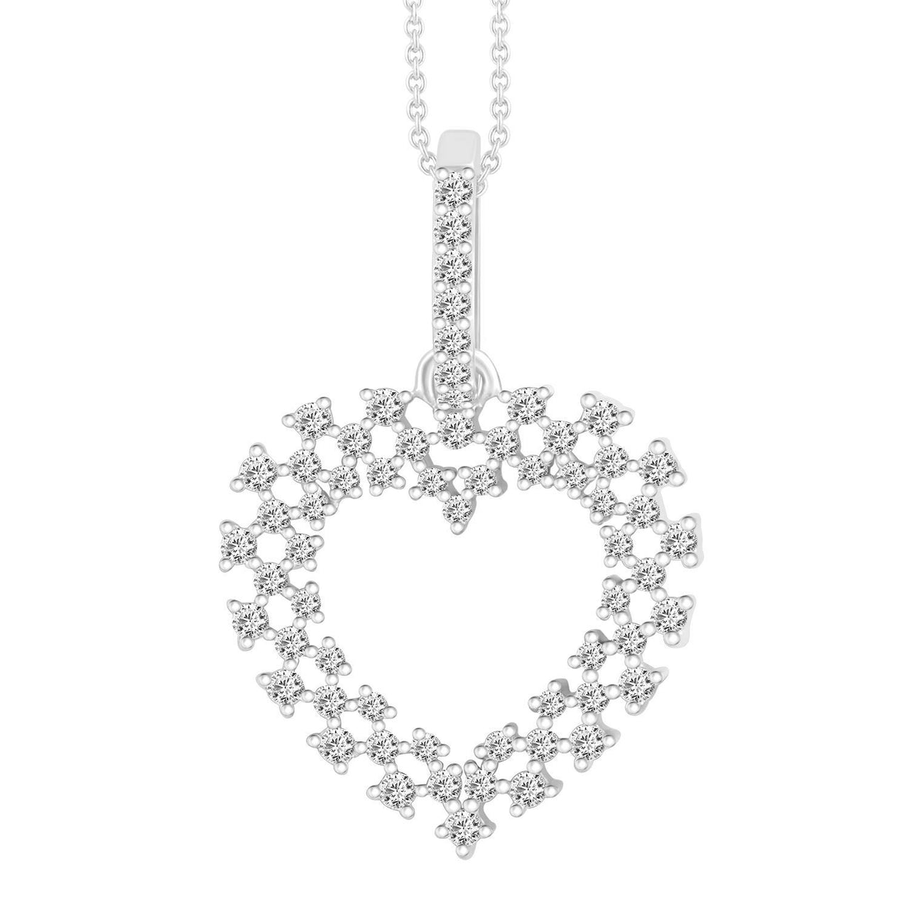 LADIES PENDANT 1/4 CT ROUND DIAMOND 10K WHITE GOLD