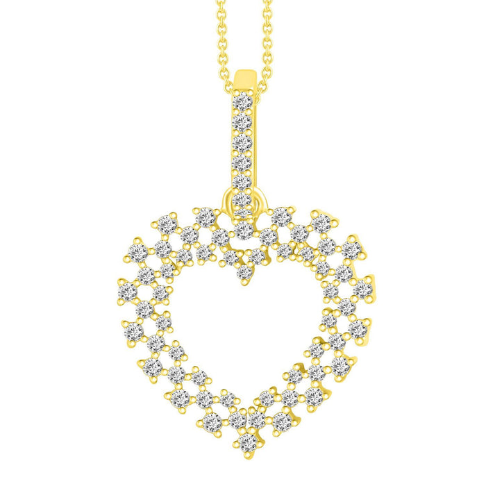 LADIES PENDANT 1/4 CT ROUND DIAMOND 10K YELLOW GOLD