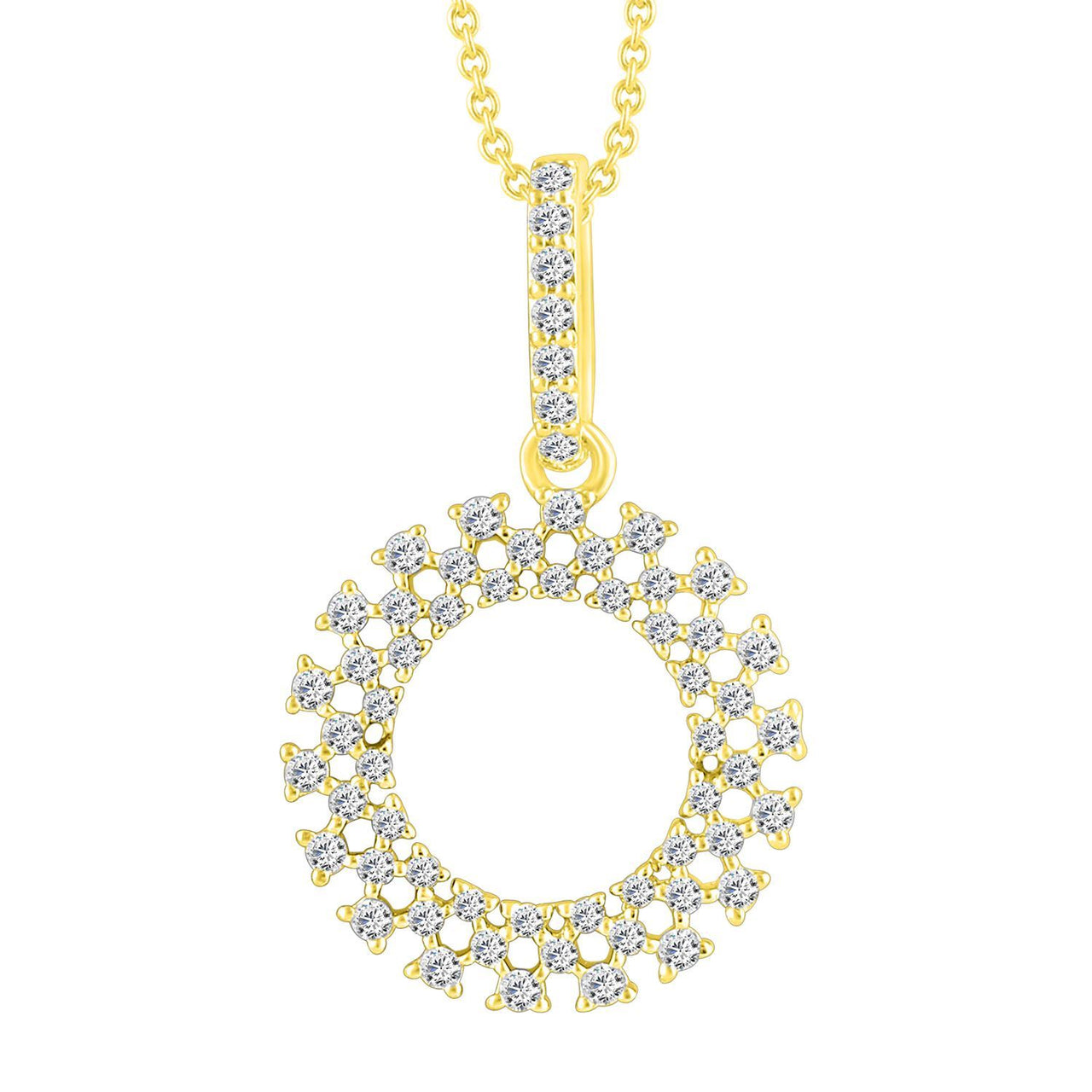LADIES PENDANT 1/4 CT ROUND DIAMOND 10K YELLOW GOLD