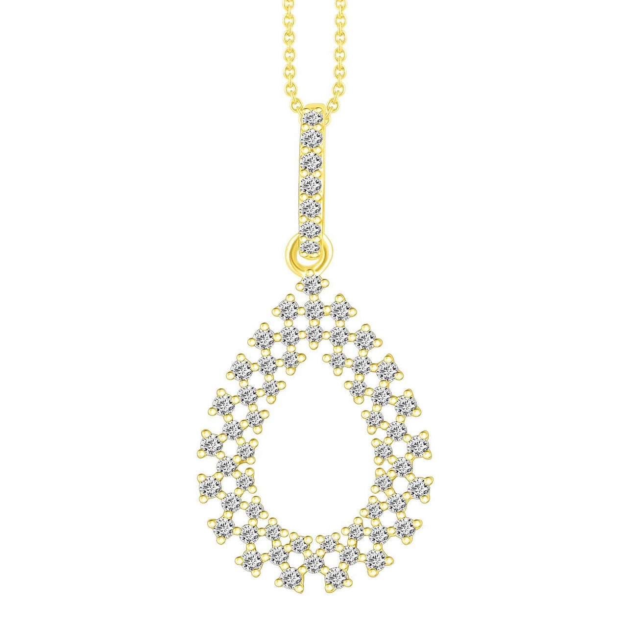 LADIES PENDANT 1/4 CT ROUND DIAMOND 10K YELLOW GOLD