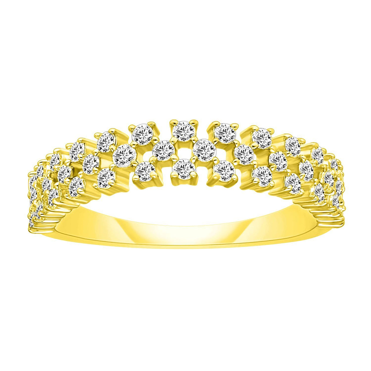 LADIES BAND 1/2 CT ROUND DIAMOND 10K YELLOW GOLD