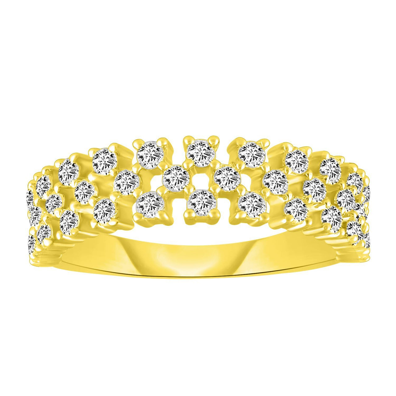 LADIES BAND 3/4 CT ROUND DIAMOND 10K YELLOW GOLD