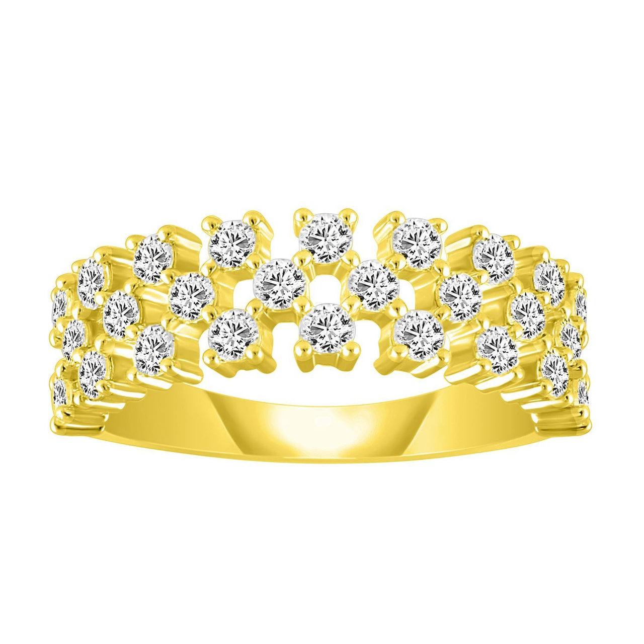 LADIES BAND 1 CT ROUND DIAMOND 10K YELLOW GOLD