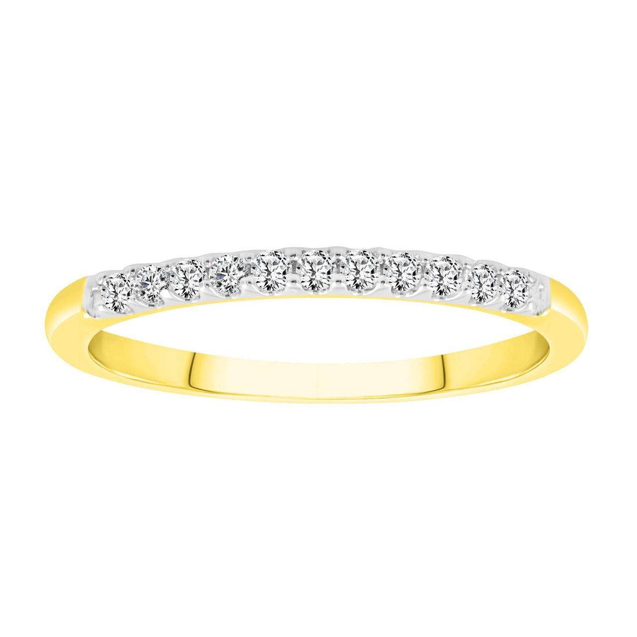 LADIES BAND 1/6 CT ROUND DIAMOND 14K YELLOW GOLD
