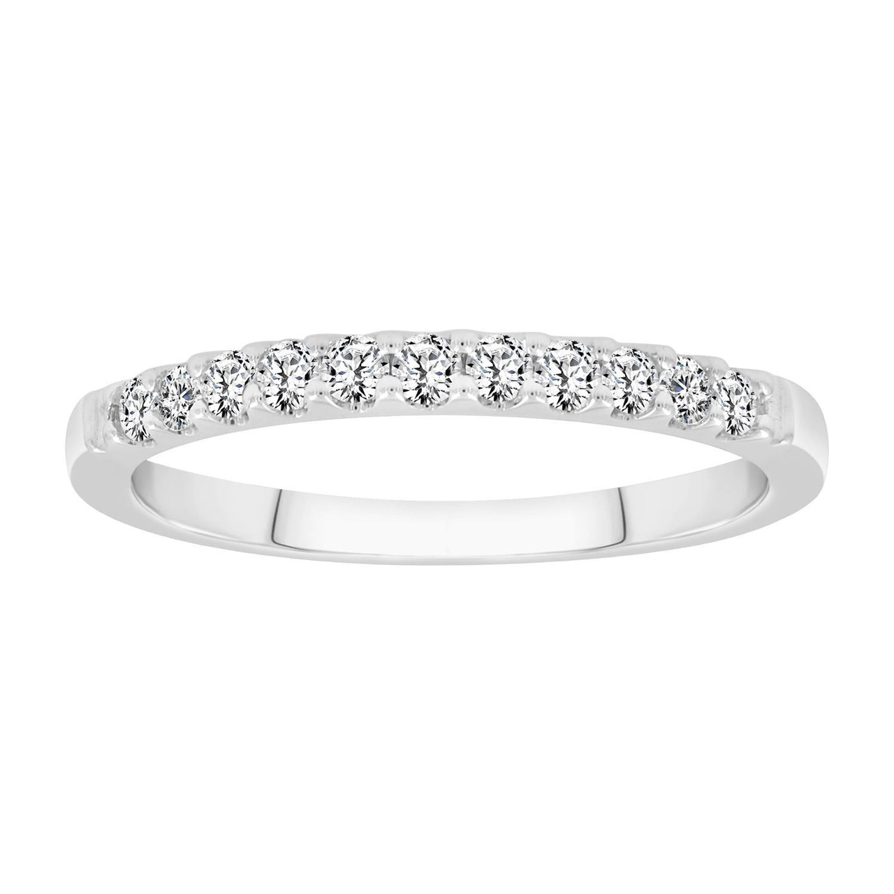 LADIES BAND 1/4 CT ROUND DIAMOND 14K WHITE GOLD