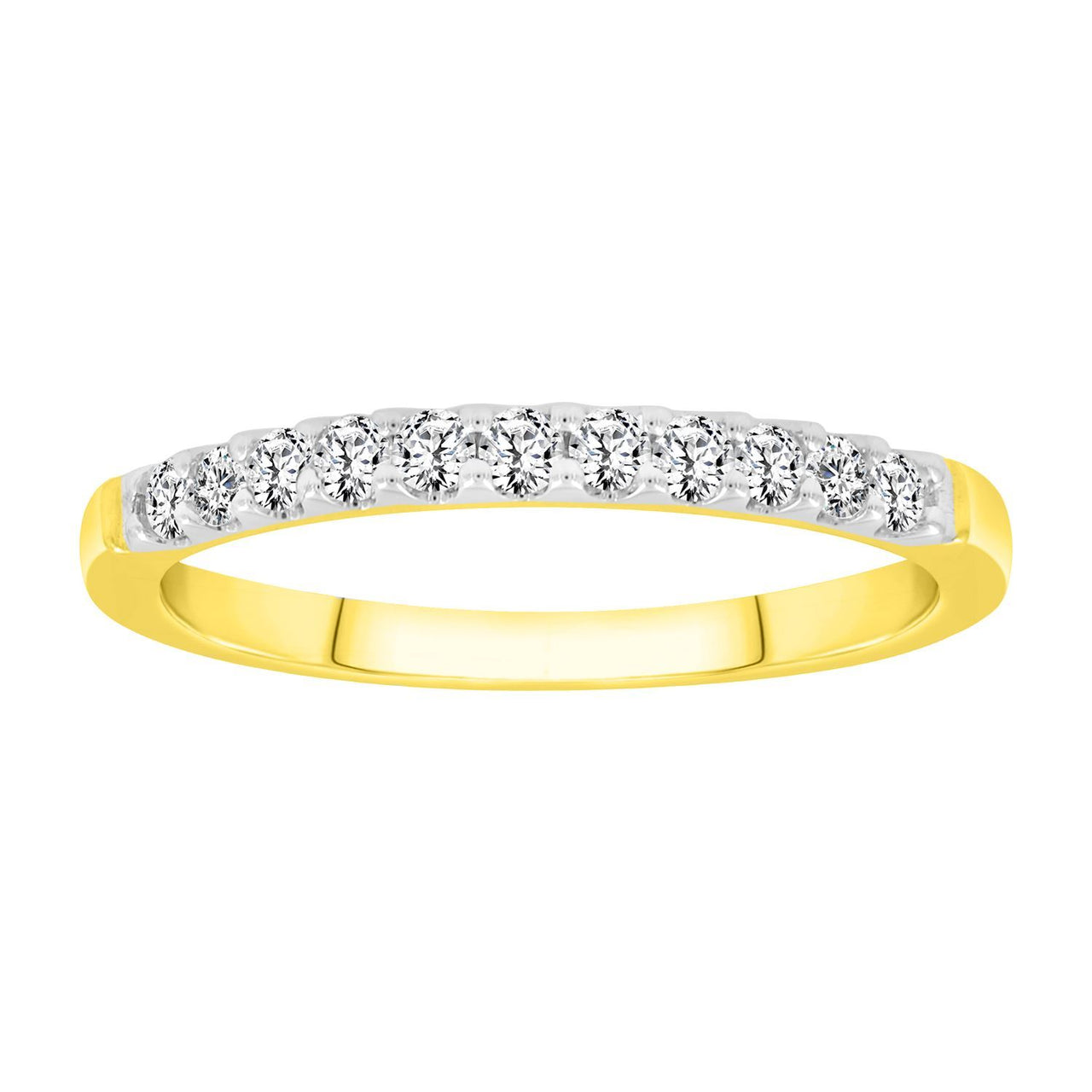 LADIES BAND 1/4 CT ROUND DIAMOND 14K YELLOW GOLD
