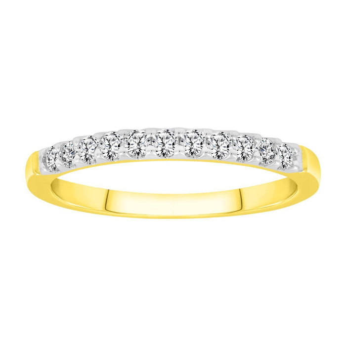 LADIES BAND 1/4 CT ROUND DIAMOND 14K YELLOW GOLD