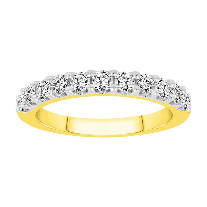 LADIES BAND 3/4 CT ROUND DIAMOND 14K YELLOW GOLD