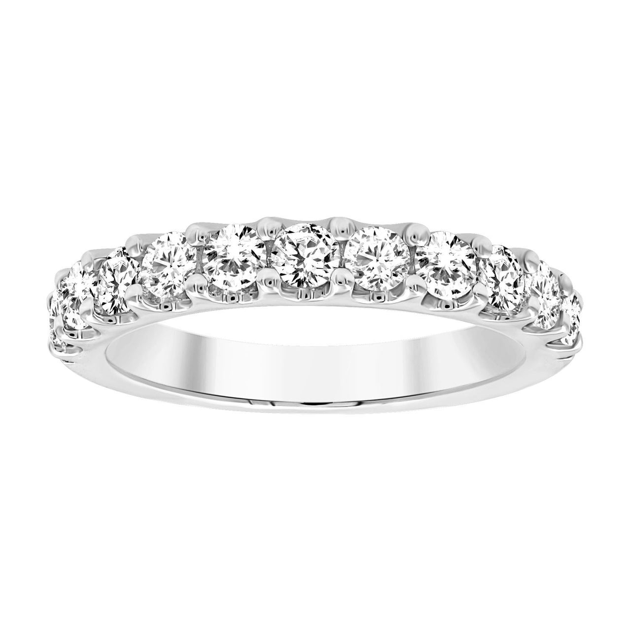 LADIES BAND 1 CT ROUND DIAMOND 14K WHITE GOLD
