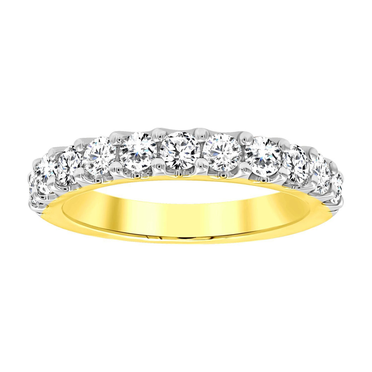 LADIES BAND 1 CT ROUND DIAMOND 14K YELLOW GOLD