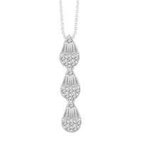 Thumbnail for LADIES NECKLACE 3/8 CT ROUND/BAGUETTE DIAMOND 10K WHITE GOLD