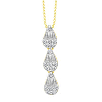 Thumbnail for LADIES NECKLACE 3/8 CT ROUND/BAGUETTE DIAMOND 10K YELLOW GOLD