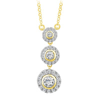 Thumbnail for LADIES NECKLACE 1 CT ROUND DIAMOND 10K YELLOW GOLD