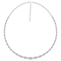 Thumbnail for LADIES NECKLACE 3 CT ROUND/BAGUETTE DIAMOND 14K WHITE GOLD