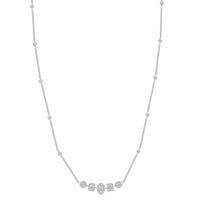 Thumbnail for LADIES NECKLACE 1 CT ROUND/BAGUETTE DIAMOND 14K WHITE GOLD