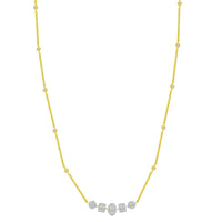 Thumbnail for LADIES NECKLACE 1 CT ROUND/BAGUETTE DIAMOND 14K YELLOW GOLD