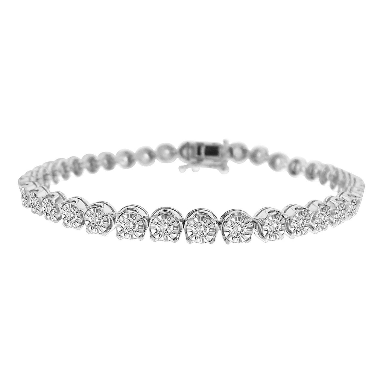 LADIES BRACELET 2 CT ROUND DIAMOND SS WHITE