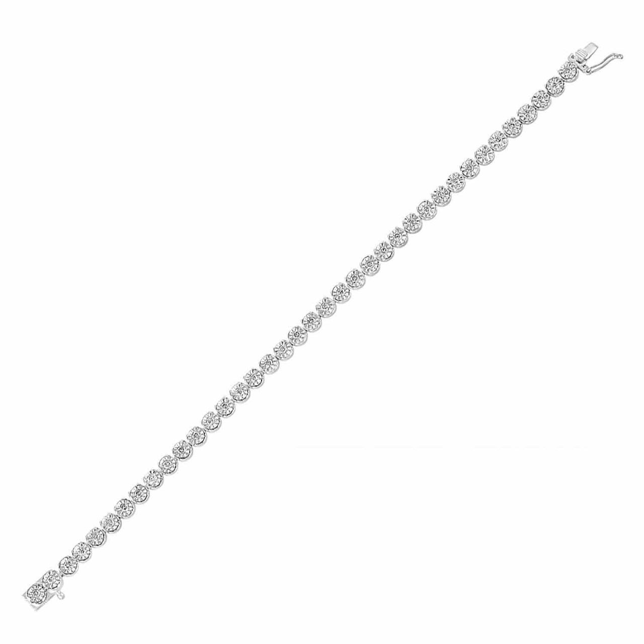 LADIES BRACELET 2 CT ROUND DIAMOND SS WHITE