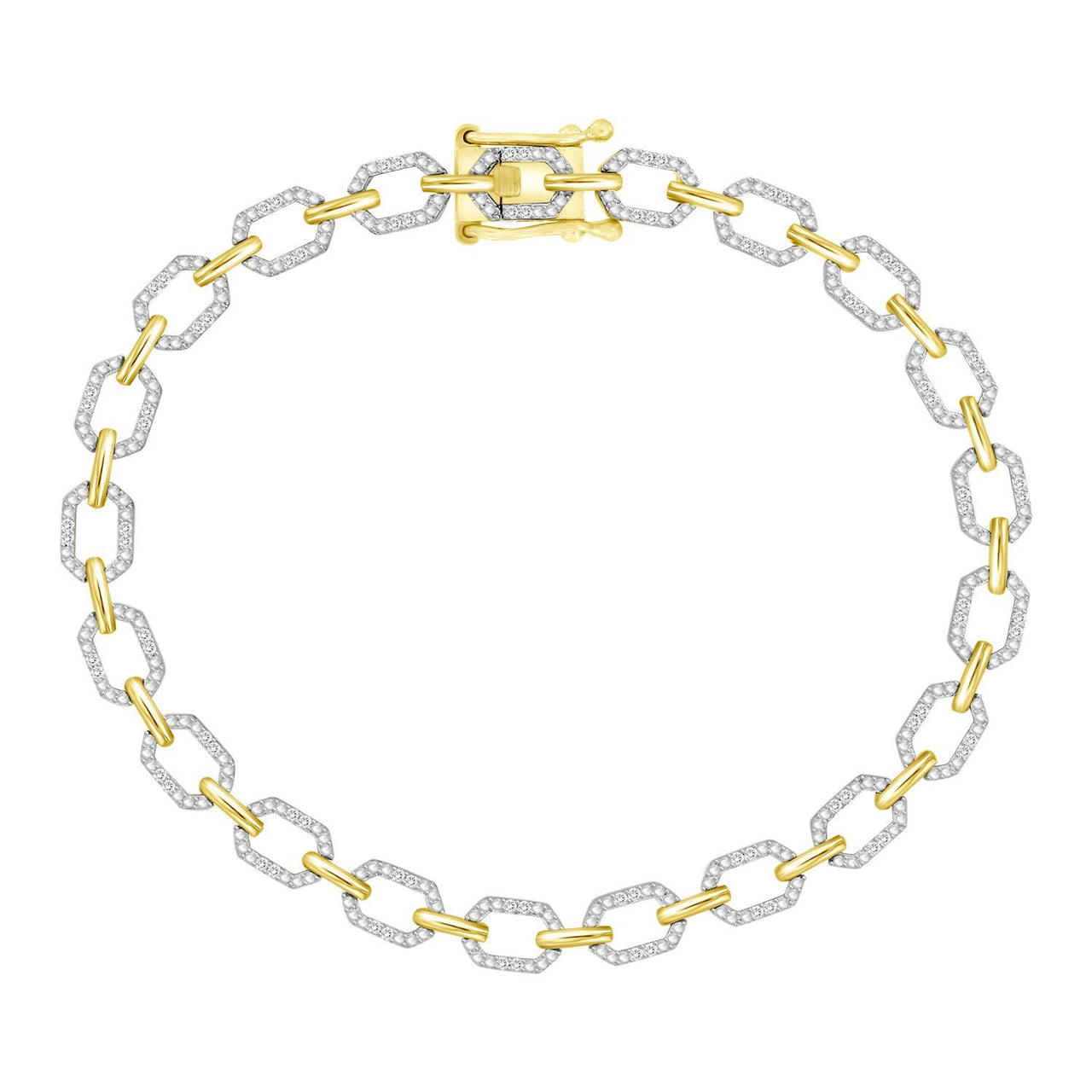 LADIES BRACELET 1/6 CT ROUND DIAMOND 10K YELLOW GOLD