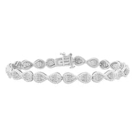 Thumbnail for LADIES BRACELET 3/4 CT ROUND/BAGUETTE DIAMOND 10K WHITE GOLD