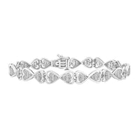 Thumbnail for LADIES BRACELET 1 CT ROUND/BAGUETTE DIAMOND 10K WHITE GOLD