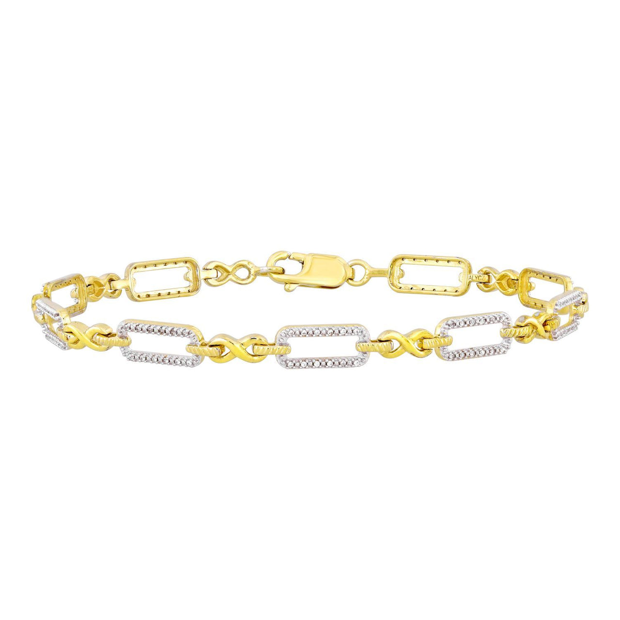 LADIES BRACELET 1/5 CT ROUND DIAMOND 10K YELLOW GOLD