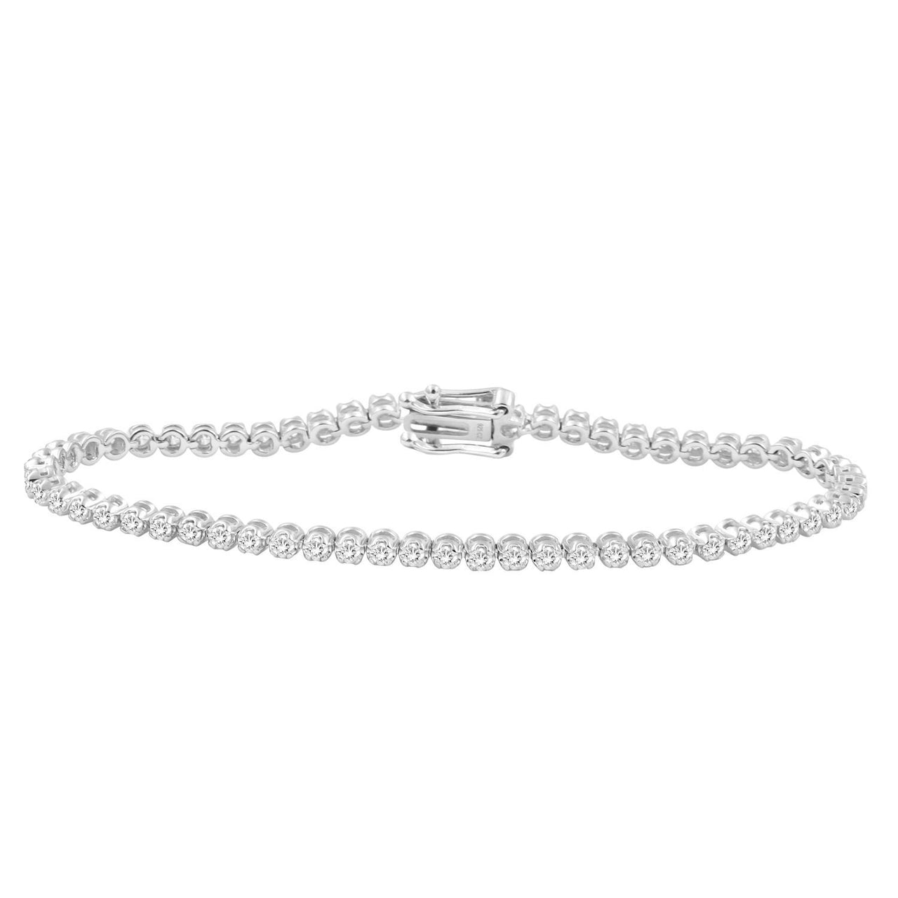 LADIES BRACELET 1 1/2 CT ROUND DIAMOND 14K WHITE GOLD