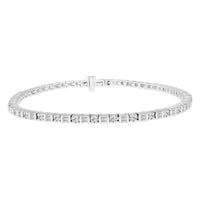 Thumbnail for LADIES BRACELET 2 CT ROUND/BAGUETTE DIAMOND 14K WHITE GOLD