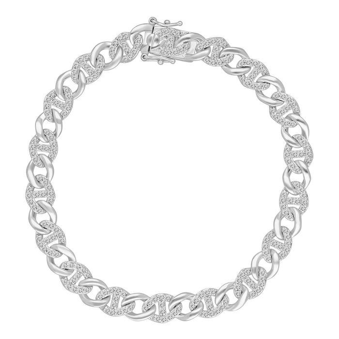 LADIES BRACELET 1 3/4 CT ROUND DIAMOND 14K WHITE GOLD